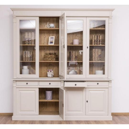 biela klasicka kniznica vitriny kredenc velky masivny klasicky elegantny vidiecky atmosfericky tmavy nabytok provence provansalsky jedinecny kredenc nabytok jedinecna velkost lameridiana bytove zariadenie obchod.jpg